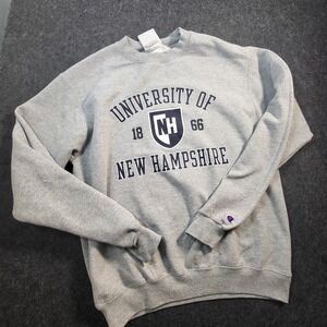 University Of New Hampshire Champion Reverse Weave Sweatshirt Men's Medium Gray